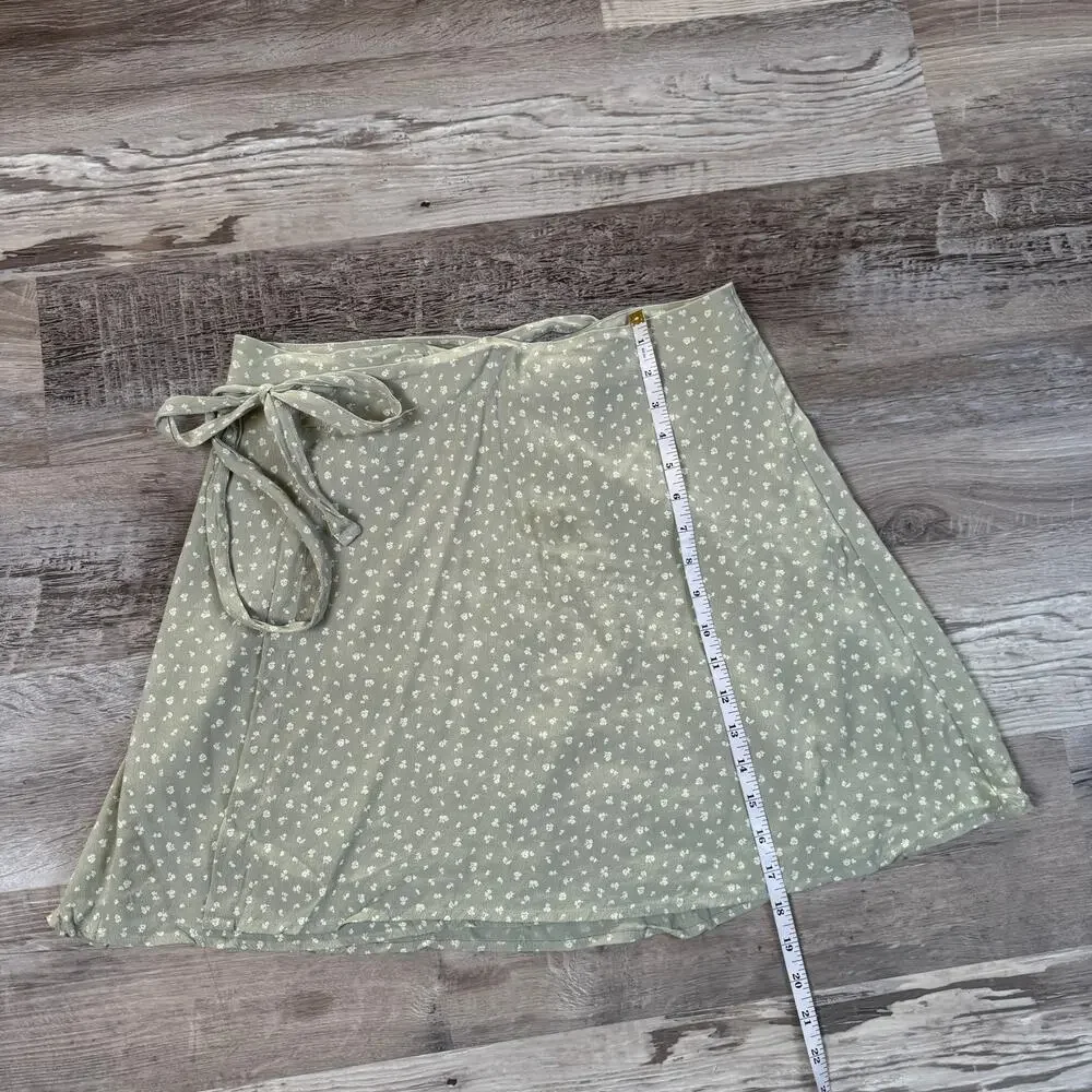 Brandy Melville Sage Floral Wrap Mini Skort Coquette Italian Made